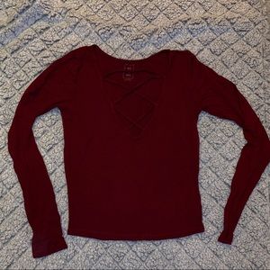 Me To We, Cropped Shirt Burgundy